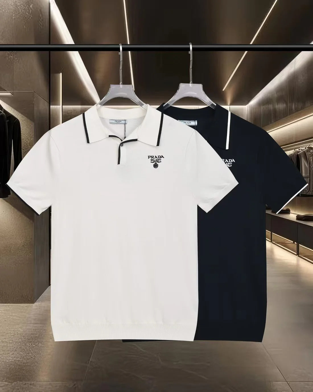 New embroidered knitted short sleeved polo shirt