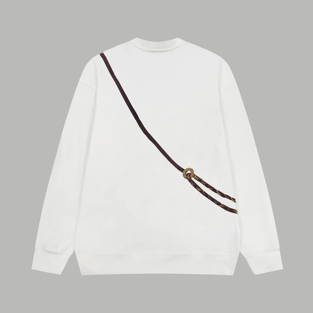 Printed looped long sleeved hoodie