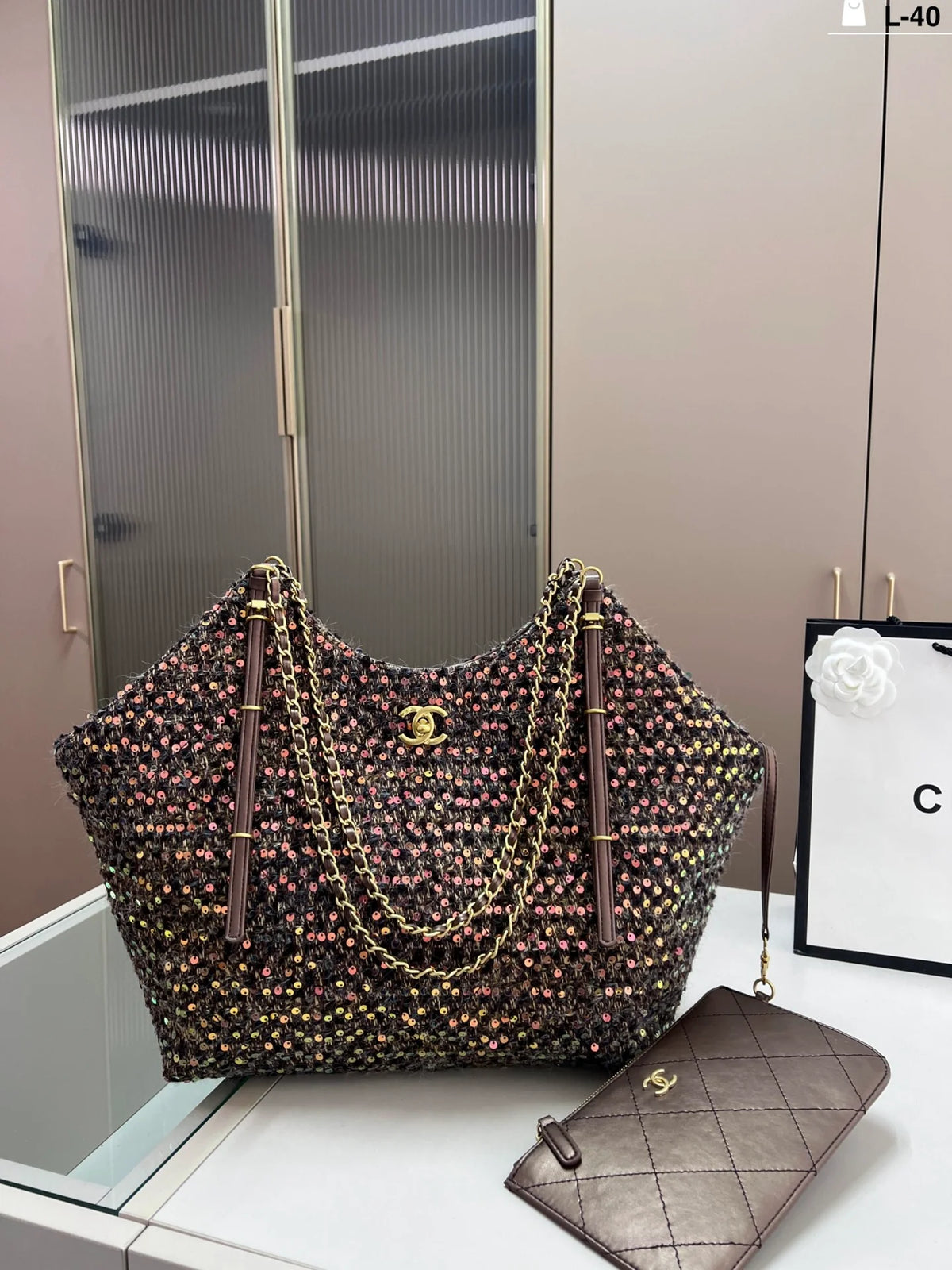 Woolen knitted shopping bag