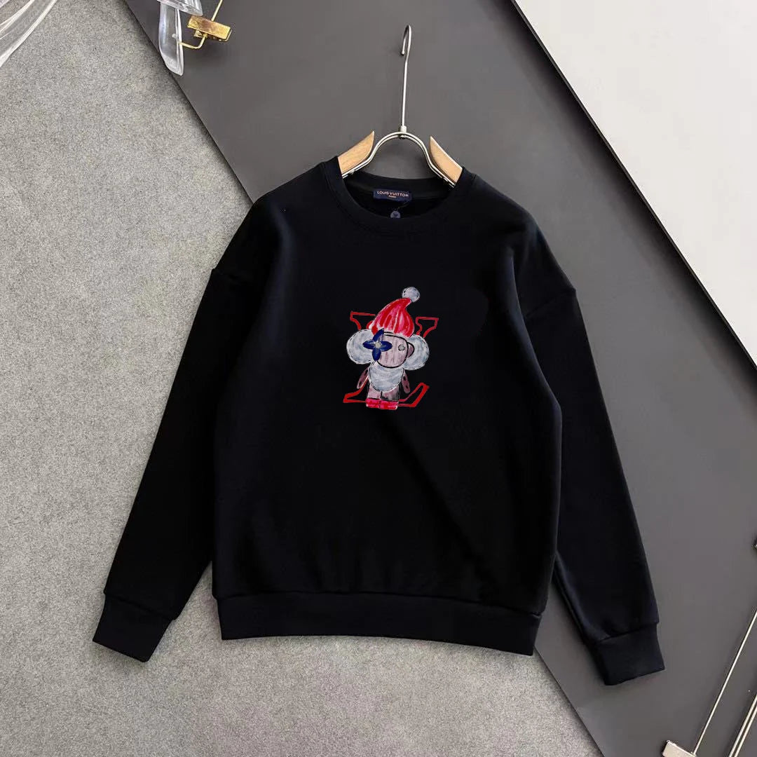 New printed pullover round neck hoodie