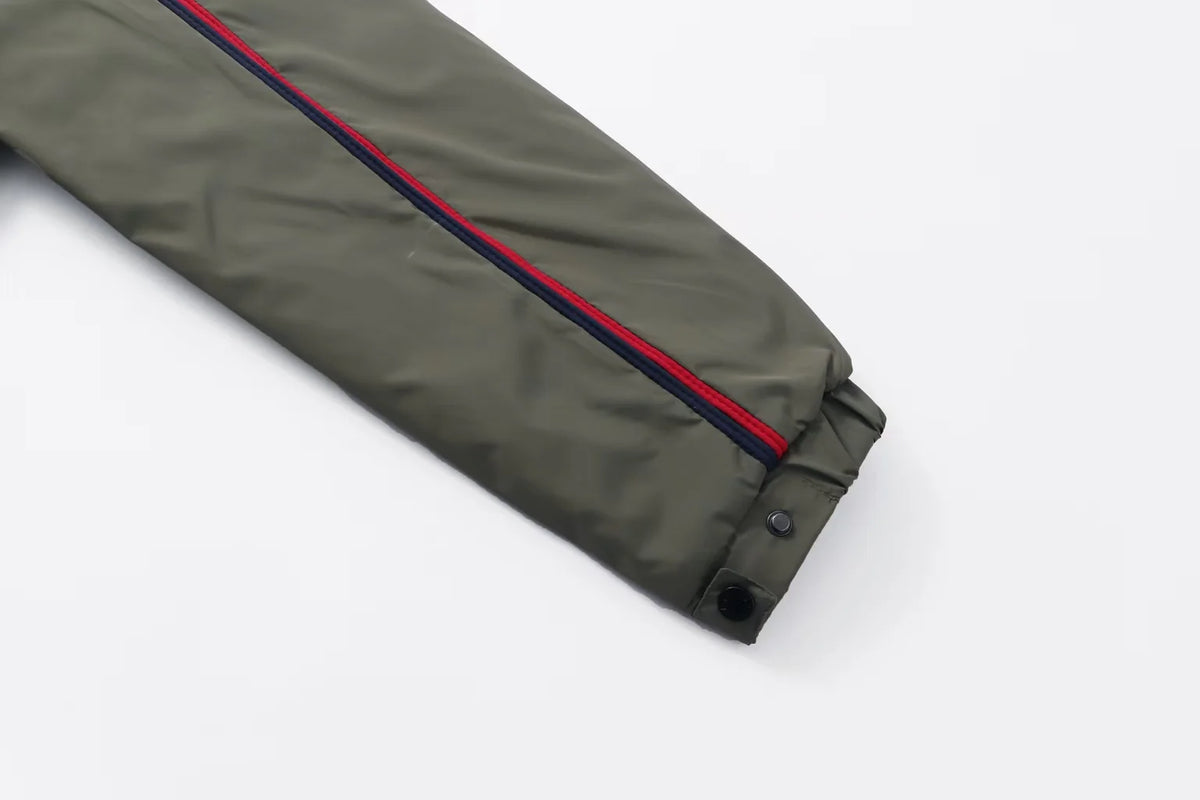 New ribbon splicing hooded jacket