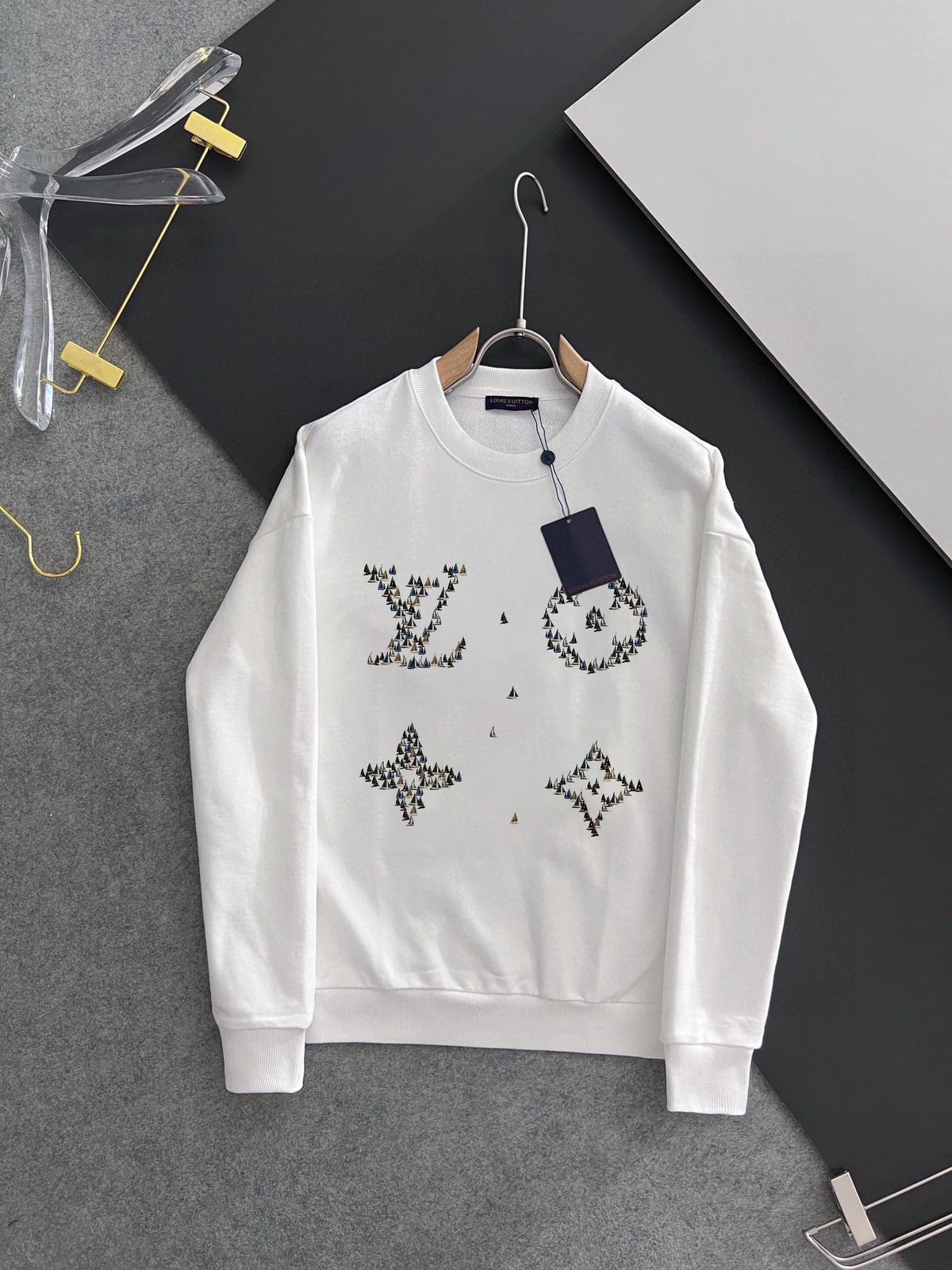 New printed pullover round neck hoodie