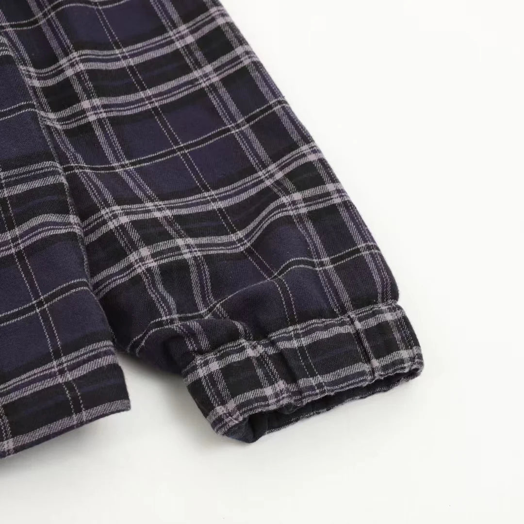 New plaid cloth letter jacket