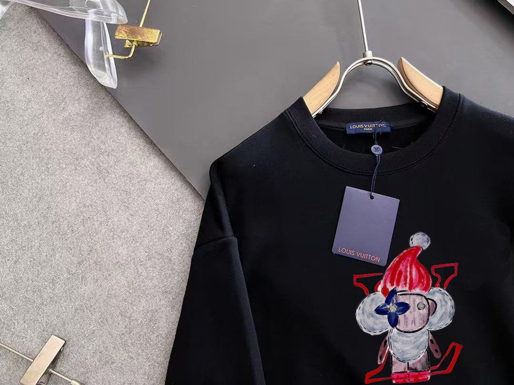 New printed pullover round neck hoodie