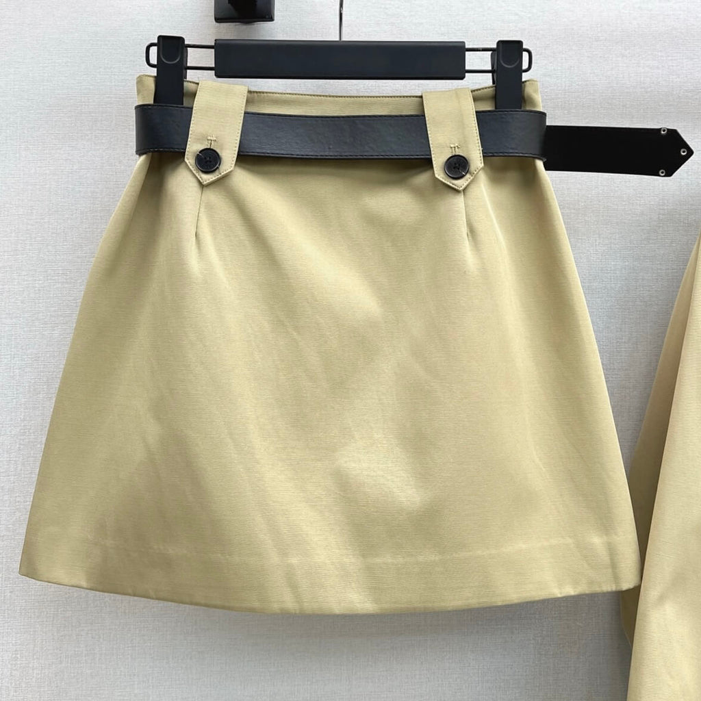 Vintage Utility Mini Skirt in Trench Fabric
