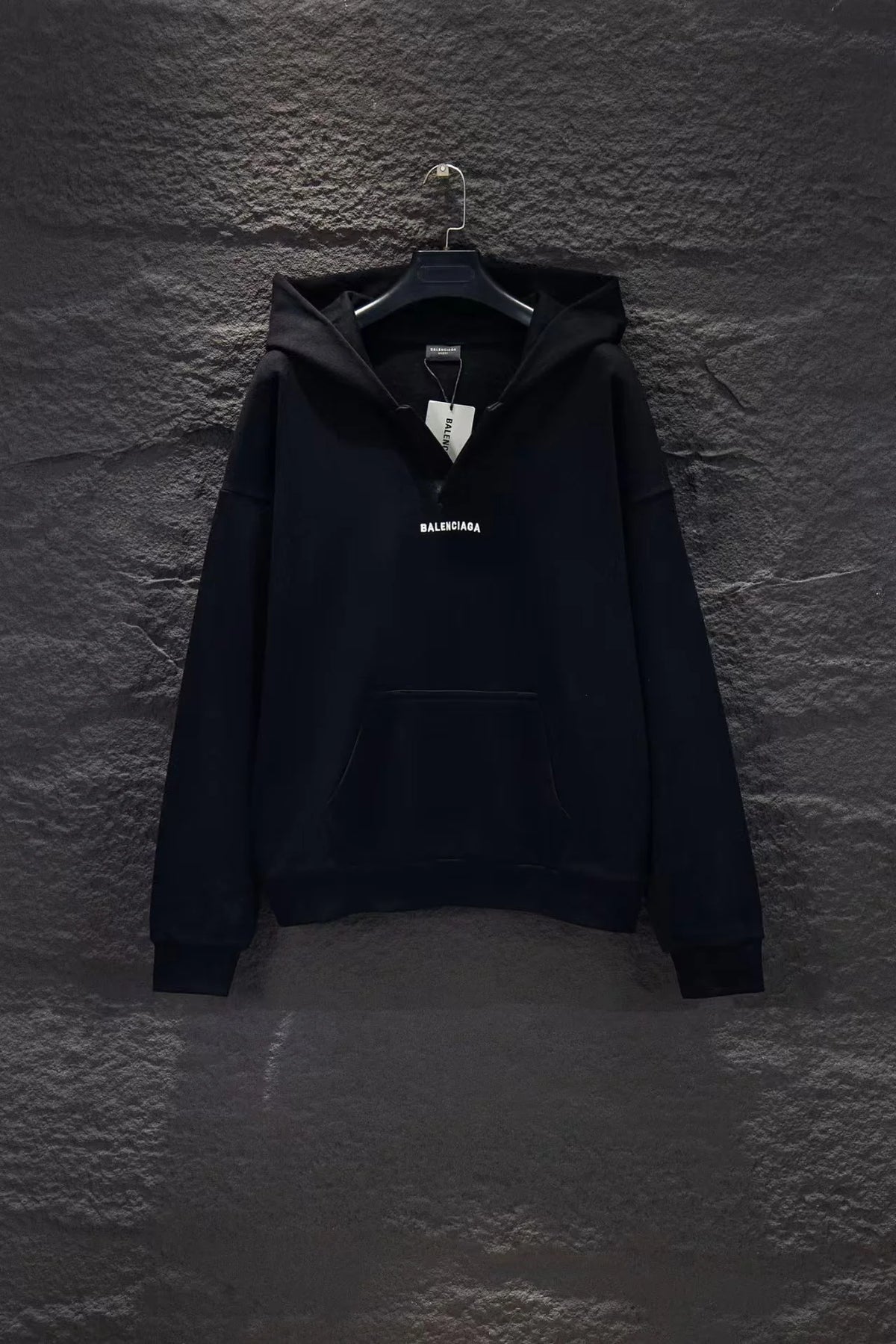New open chest embroidered hooded sweatshirt