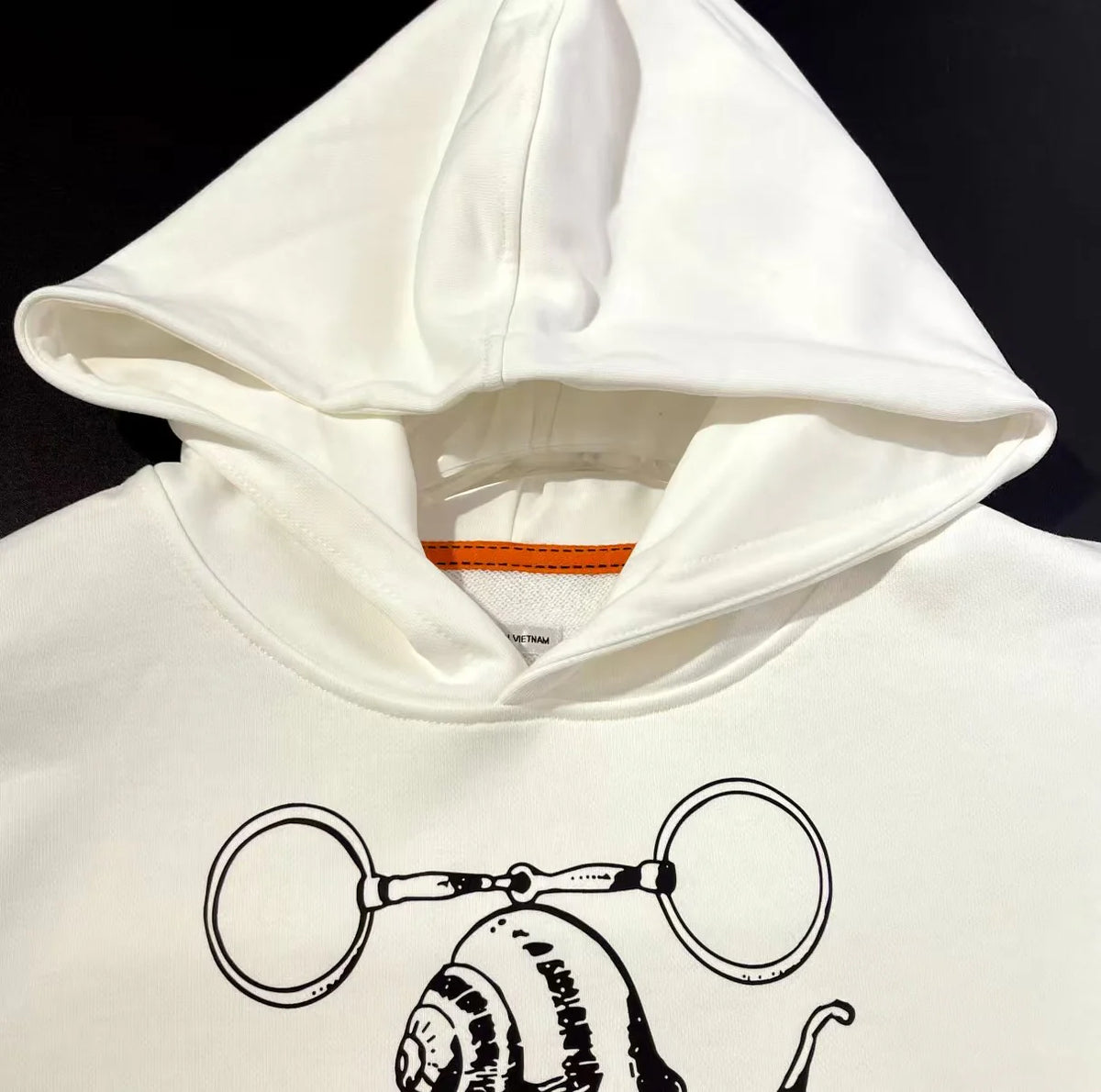 Printed fleece hooded sweatshirt
