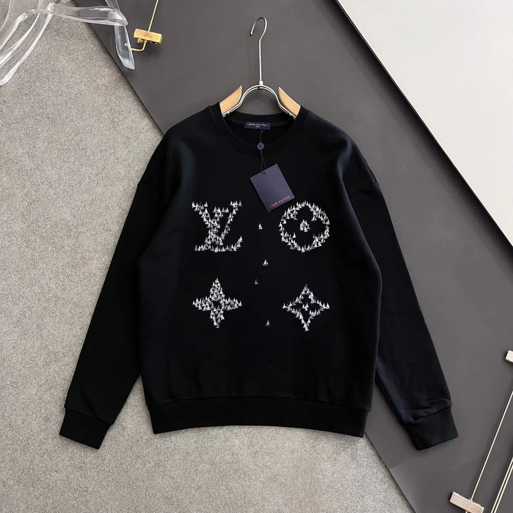 New printed pullover round neck hoodie