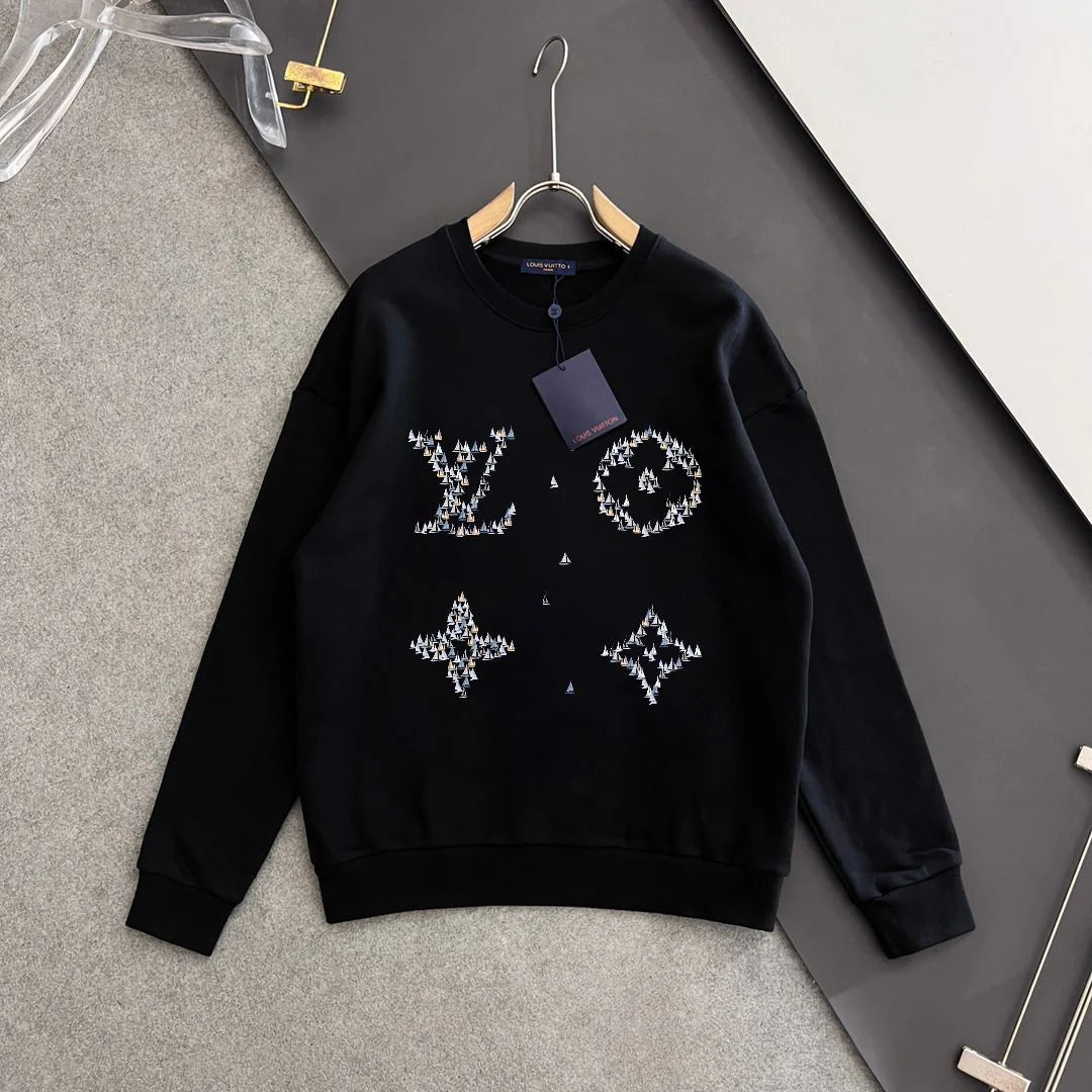New printed pullover round neck hoodie