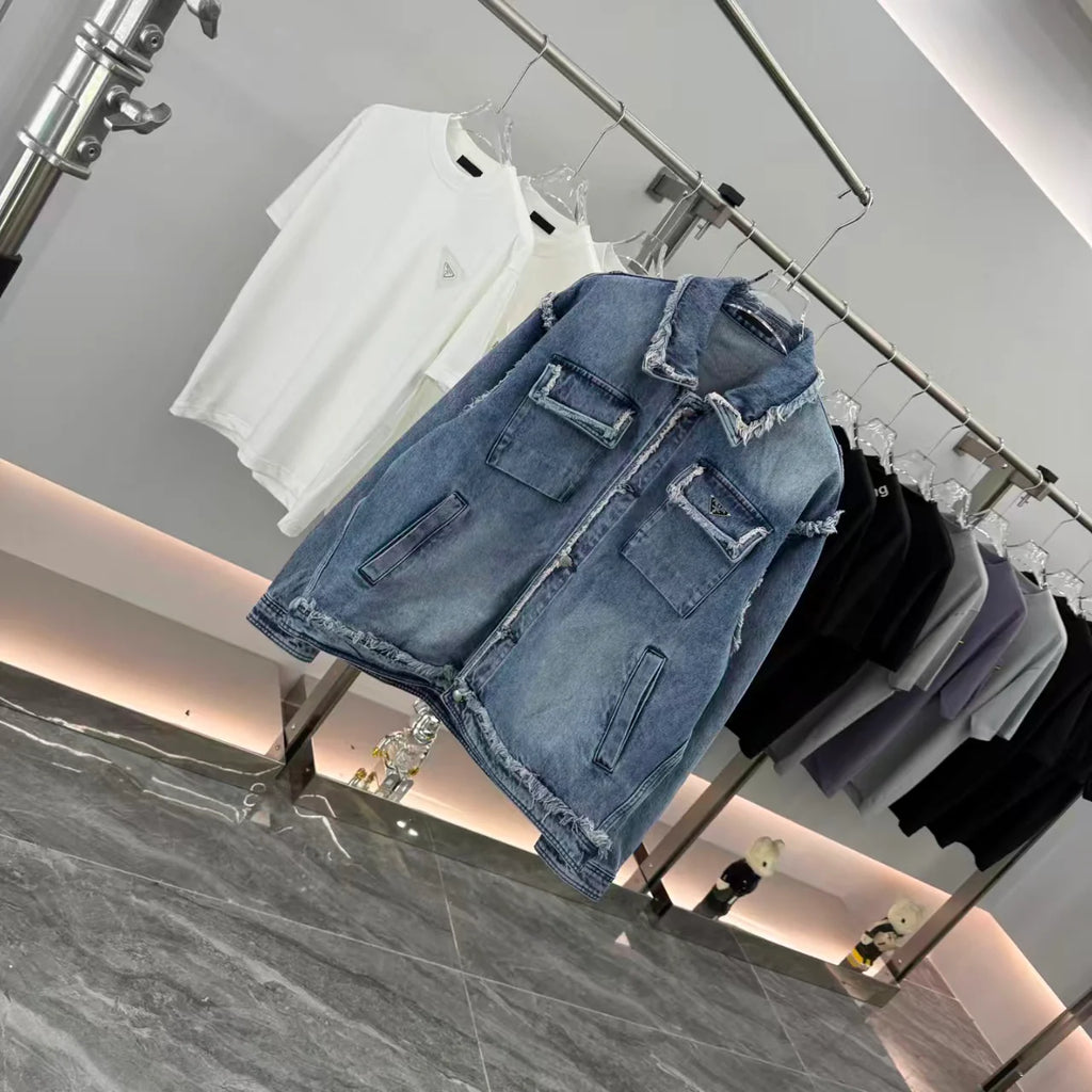 New tassel worn denim jacket