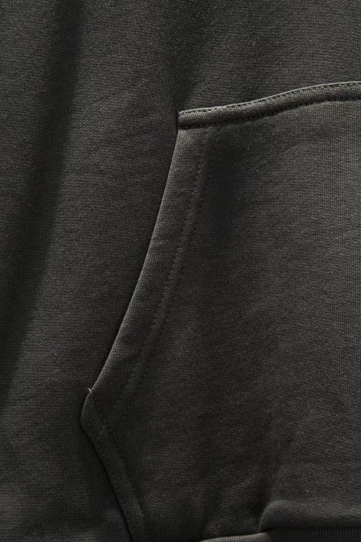 New open chest embroidered hooded sweatshirt