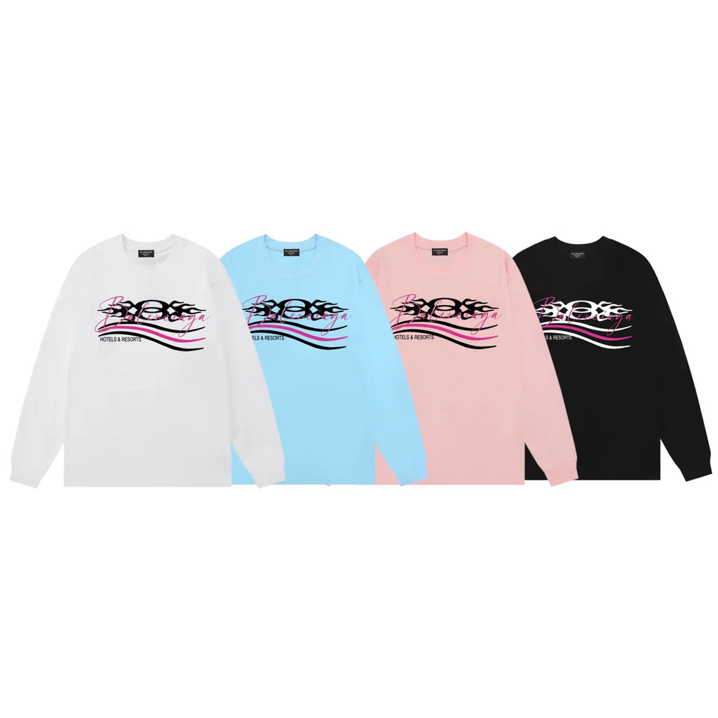 Wave letter logo, unisex long sleeved design
