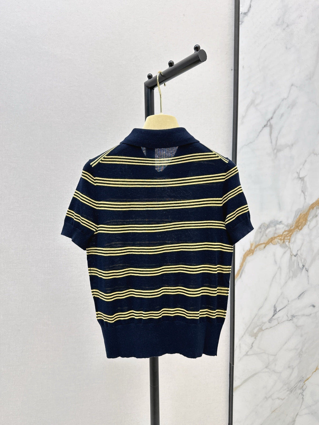 m 25ss knitted polo shirt