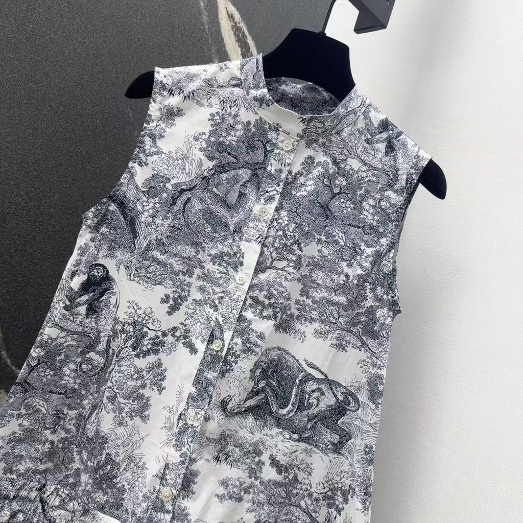 D printed shirt dress