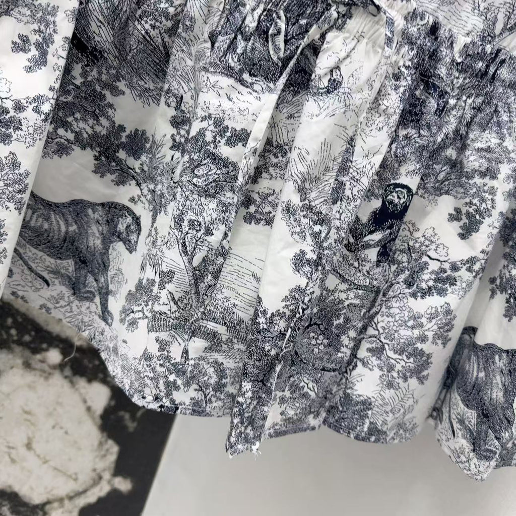 D printed shirt dress