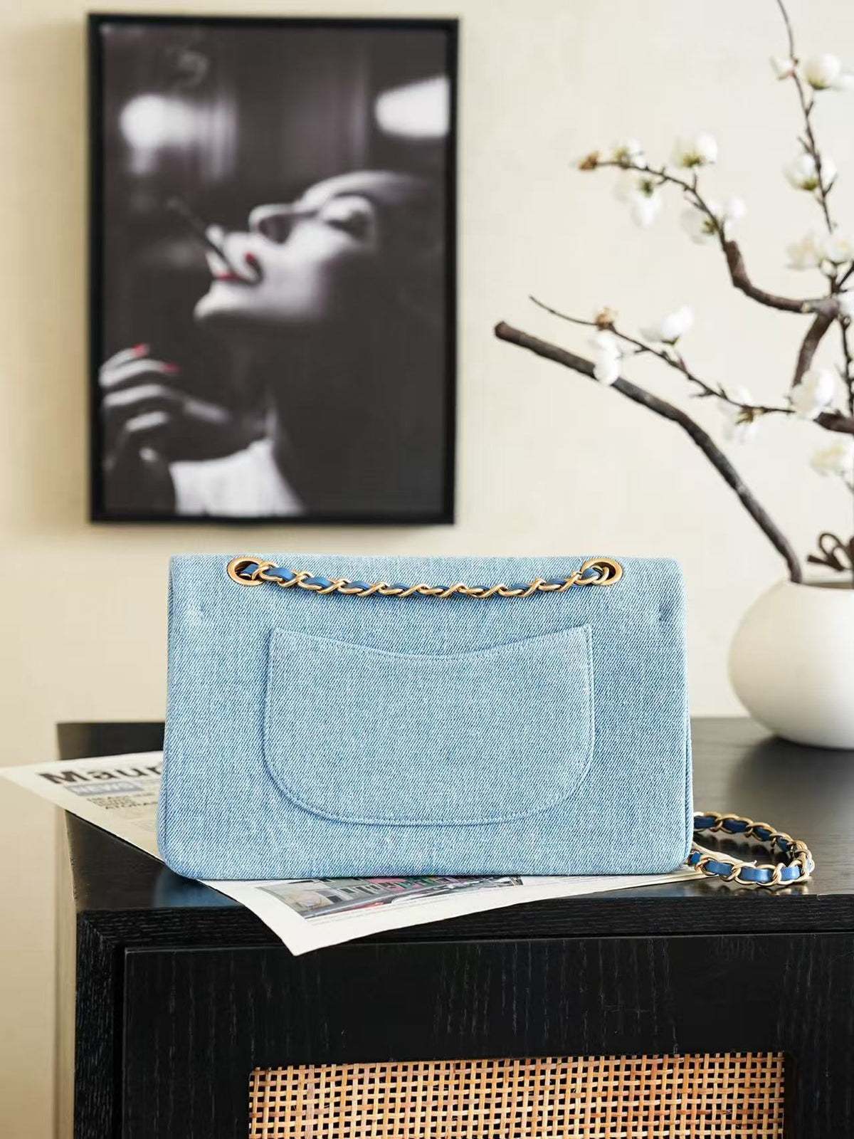 2026 Classic 11.12 Bag 25.5cm Denim Leather