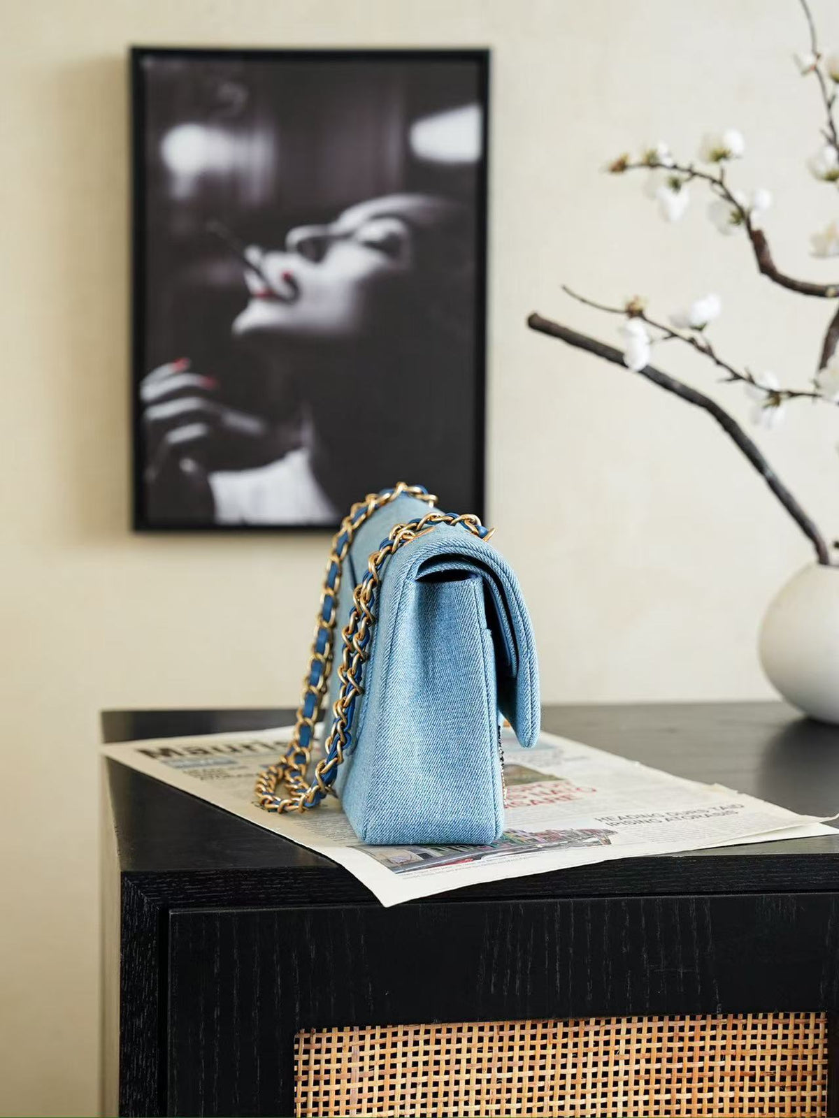 2026 Classic 11.12 Bag 25.5cm Denim Leather