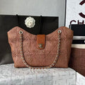 2026 Shopping Bag 32cm Braided Raffia Woven Leather