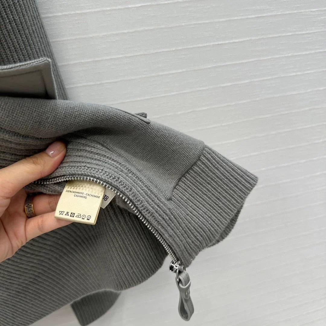 25fw new cashmere knitted zipper jacket
