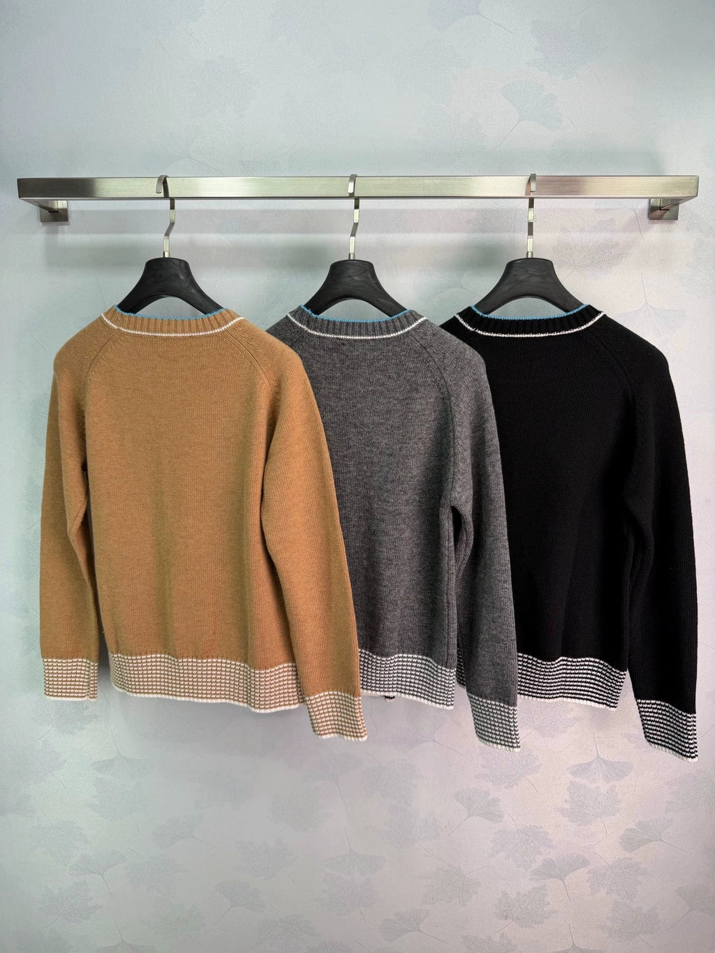 26 New Season Diamond-Pattern & Stripe Knit Sweater