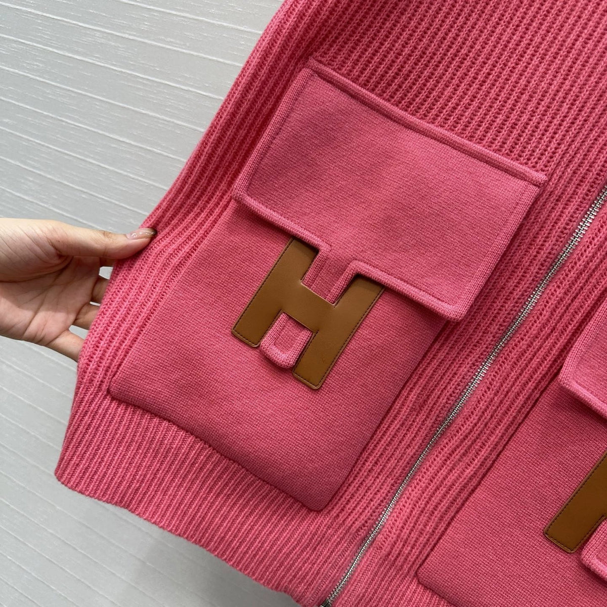 25fw new cashmere knitted zipper jacket