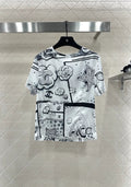 25fw Camellia round neck short sleeved shirt