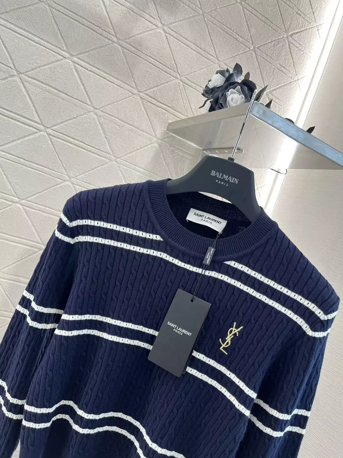 25fw Striped knitted top