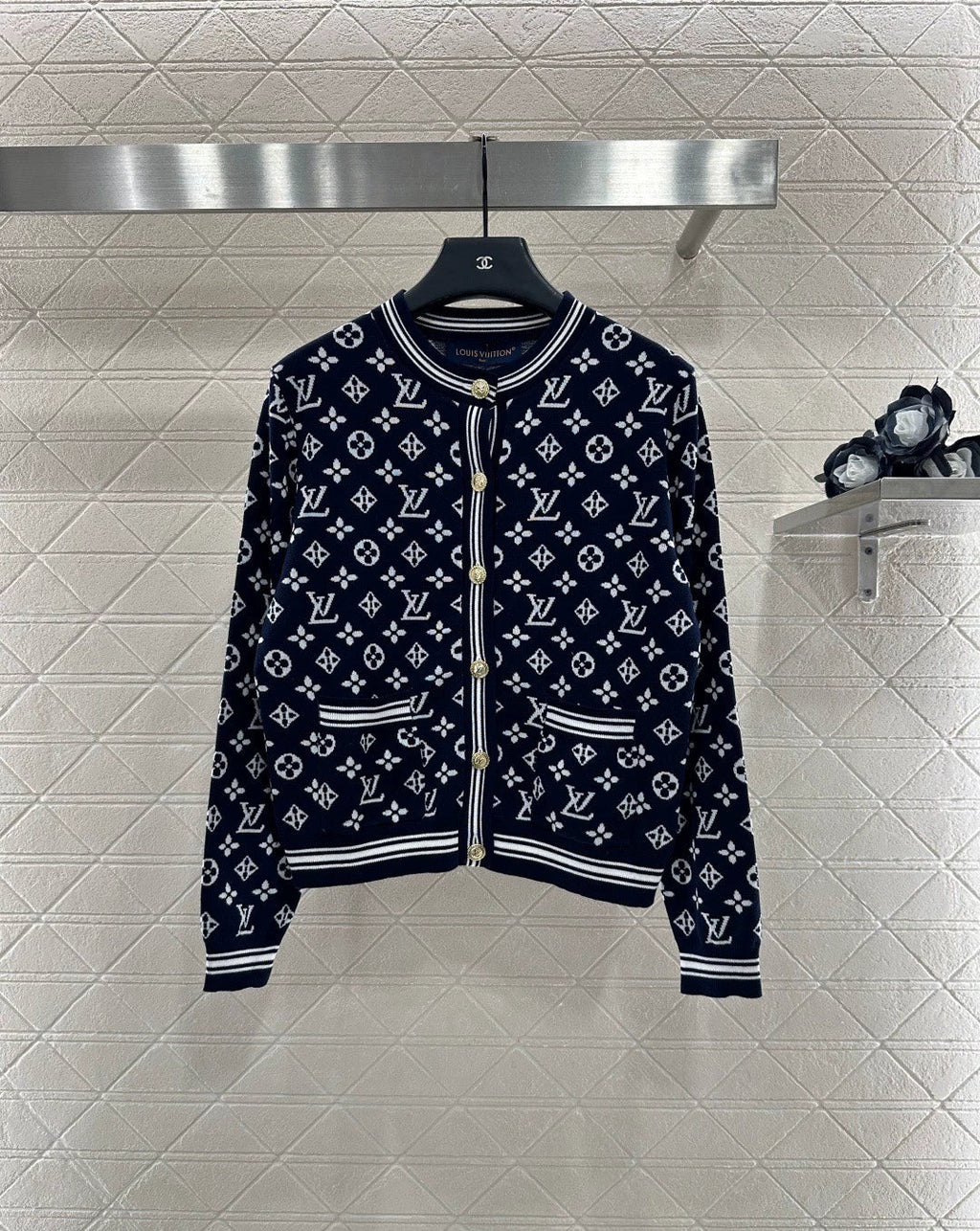 25fw Jacquard knitted cardigan