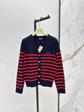 25fw Striped knitted cardigan