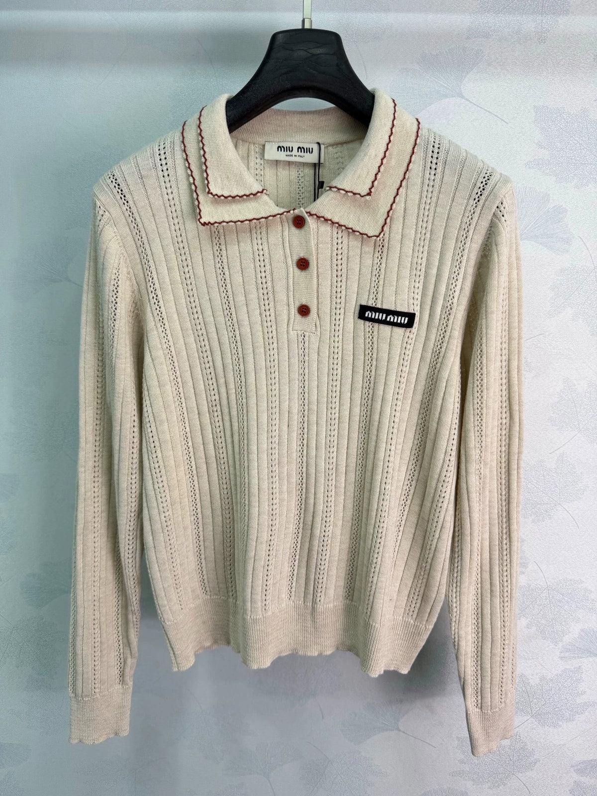26 Early Autumn New Hollow Knit Polo Shirt