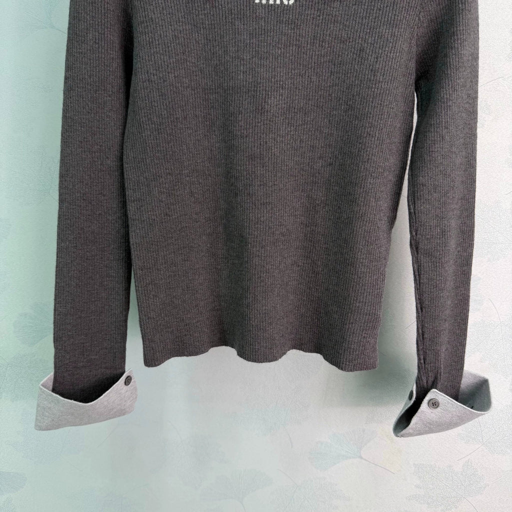 Color-Block Collar Knit Sweater