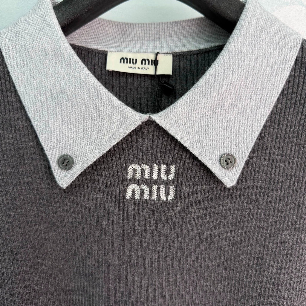 Color-Block Collar Knit Sweater