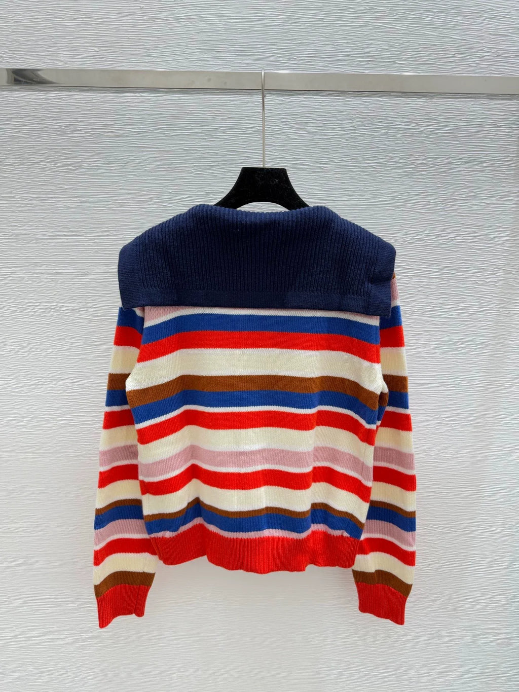 25fw Striped knitted cardigan