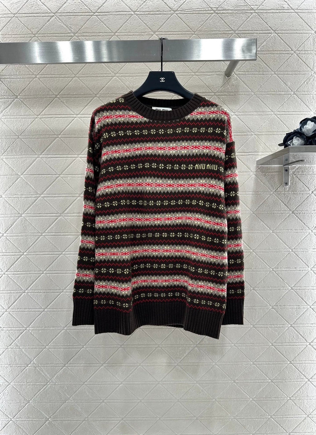 25fw Striped snowflake sweater