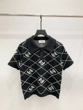 25fw Collar knit short sleeved shirt