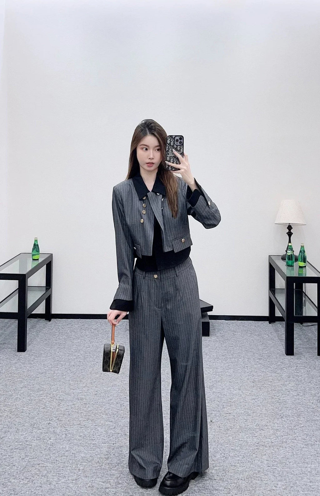 25fw Two piece striped set