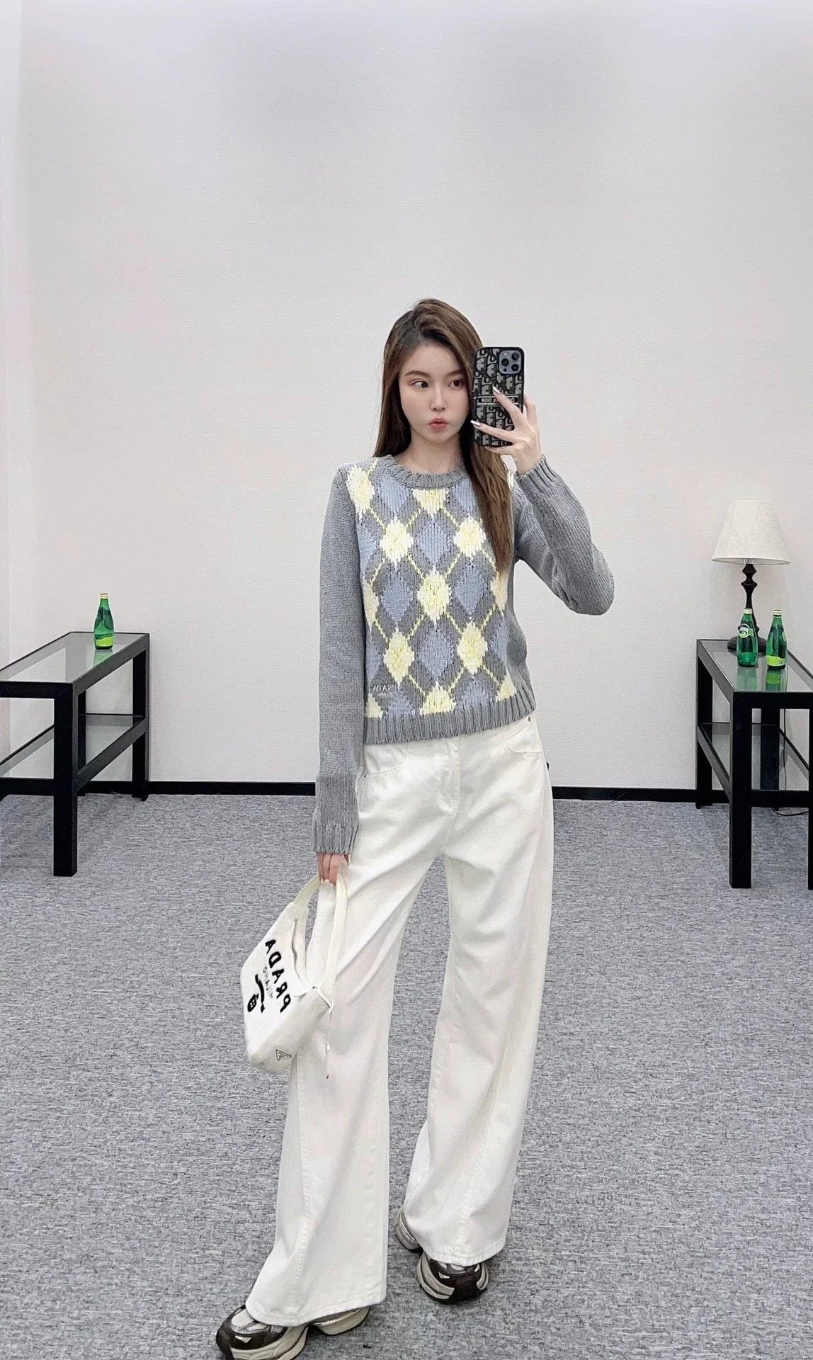 25fw Diamond Knitted Long Sleeve