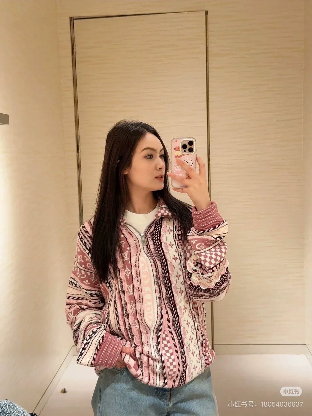 25fw Flower jacquard sweater