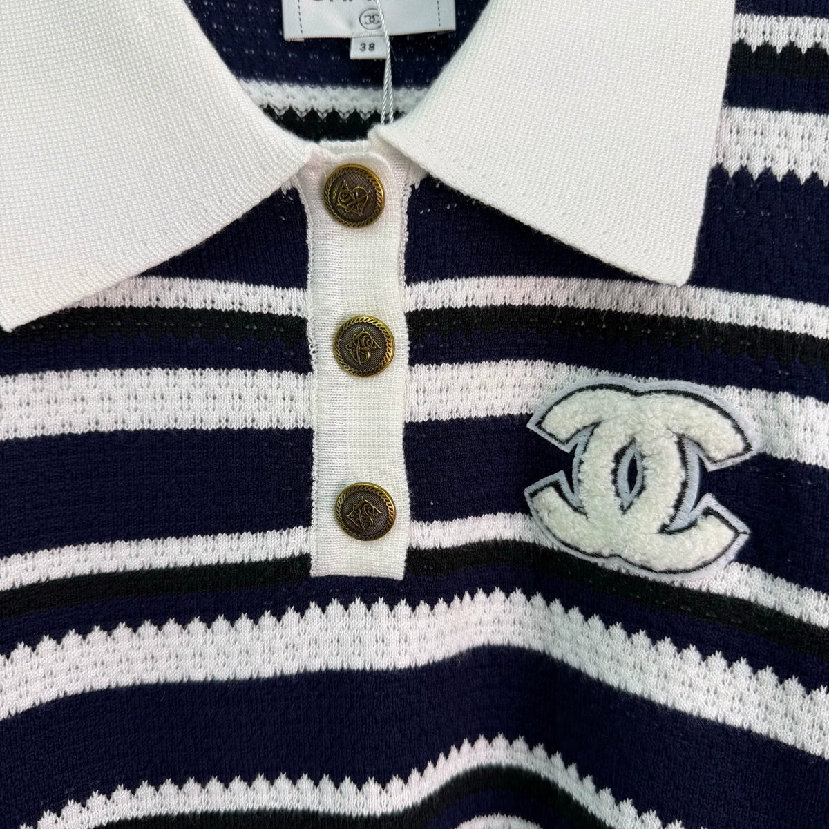 26F Early Autumn New Striped Polo Knit Sweater