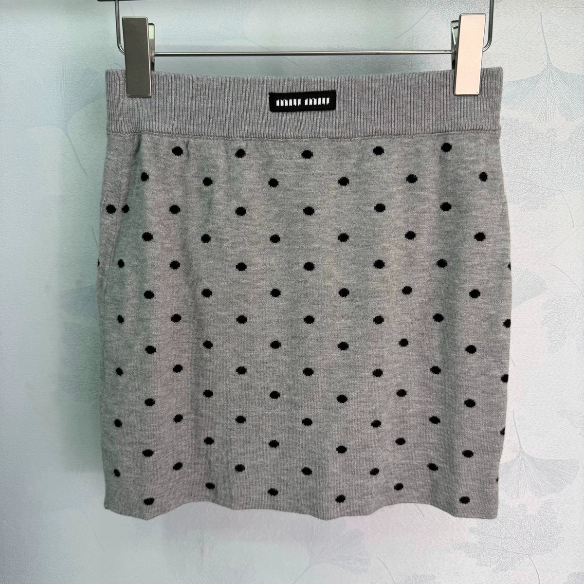 26 Early Fall New Polka Dot Knit Long-Sleeve Cardigan and Mini Skirt Set