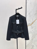 25fw Black woolen coat