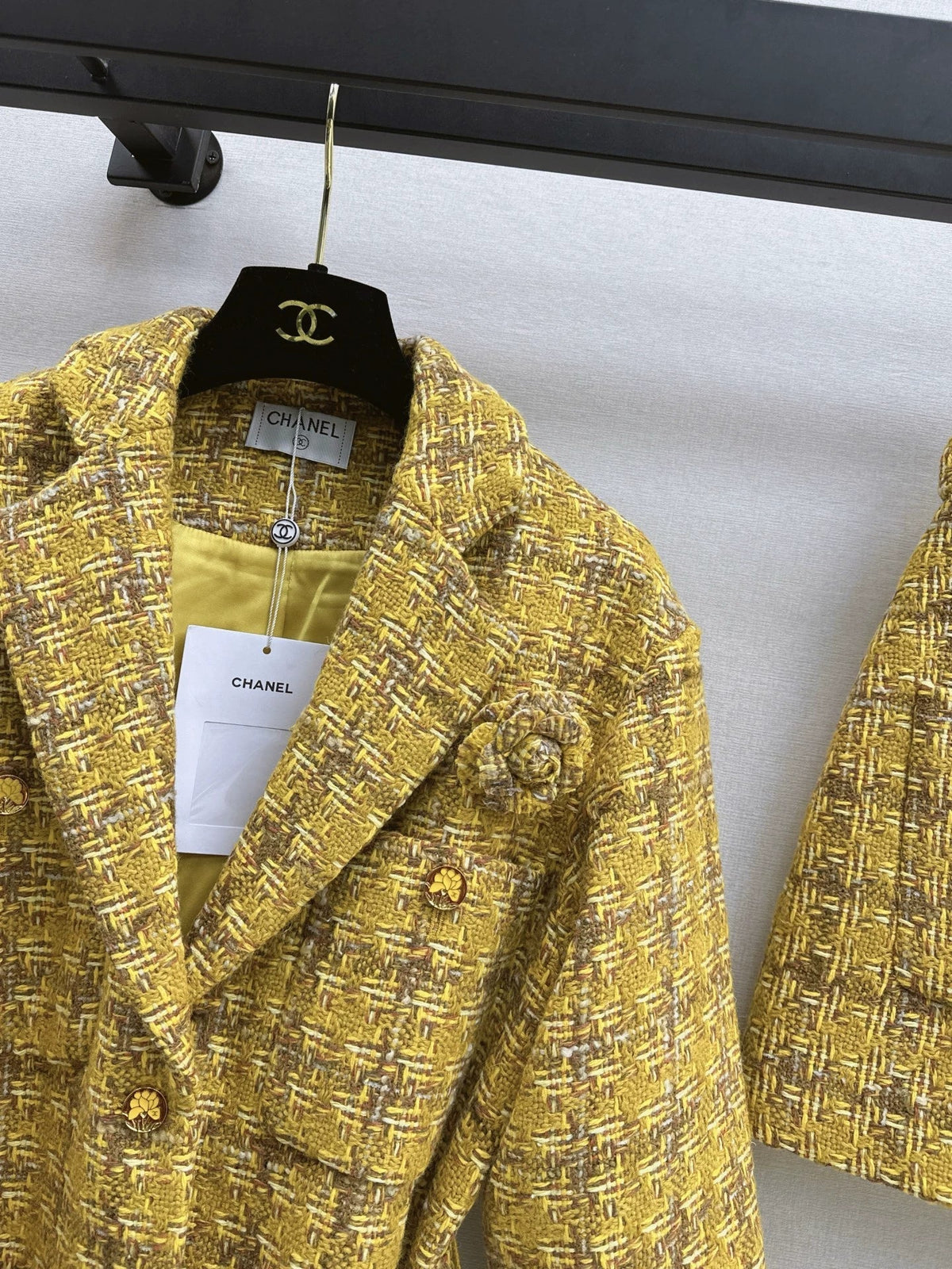 25fw Camellia decoration woven jacket