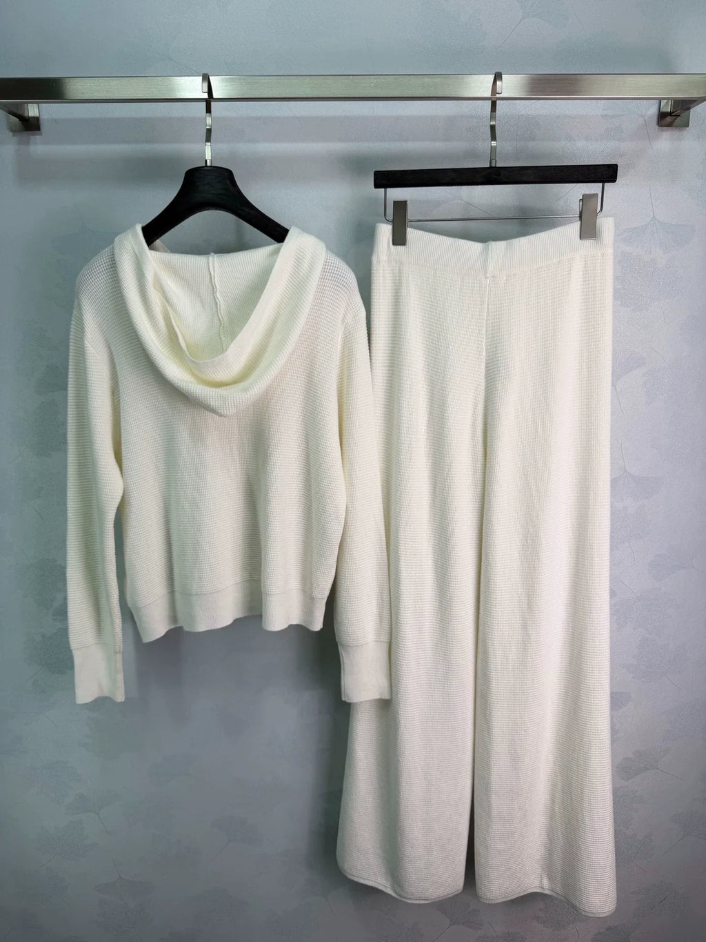26 Early Autumn New Off-White Waffle Knit Hoodie & Pants Set