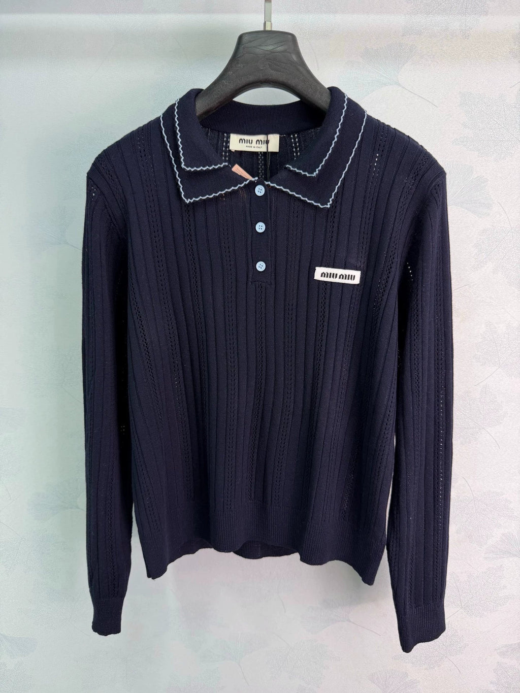26 Early Autumn New Hollow Knit Polo Shirt