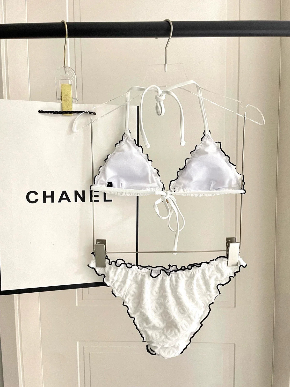 25 New bikini terry logo split swimsuit