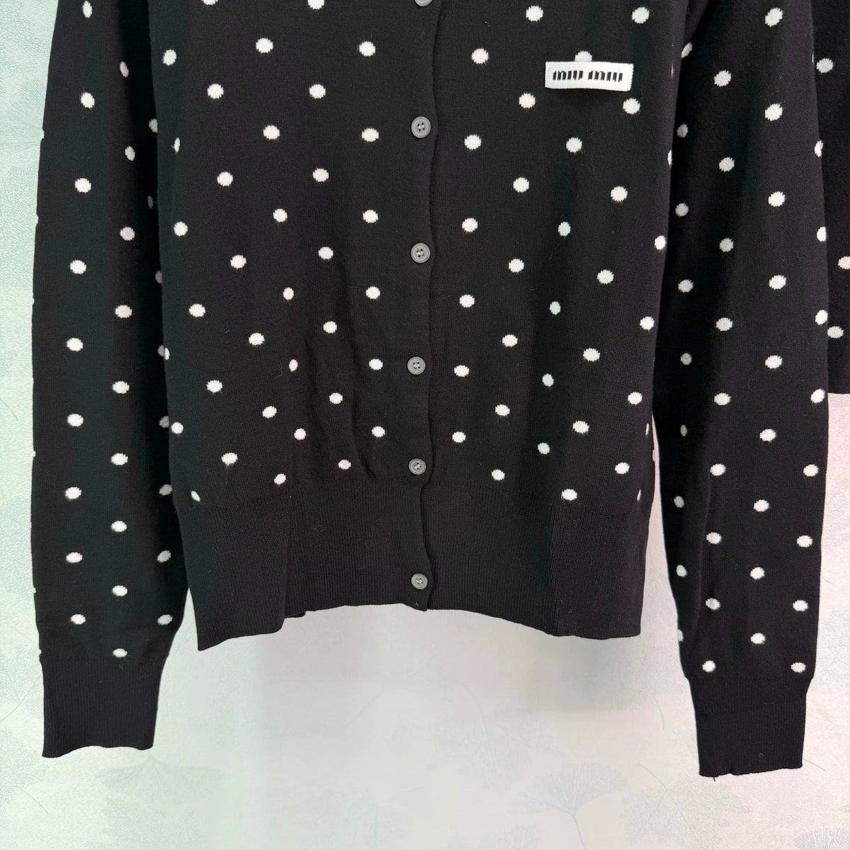26 Early Fall New Polka Dot Knit Long-Sleeve Cardigan and Mini Skirt Set