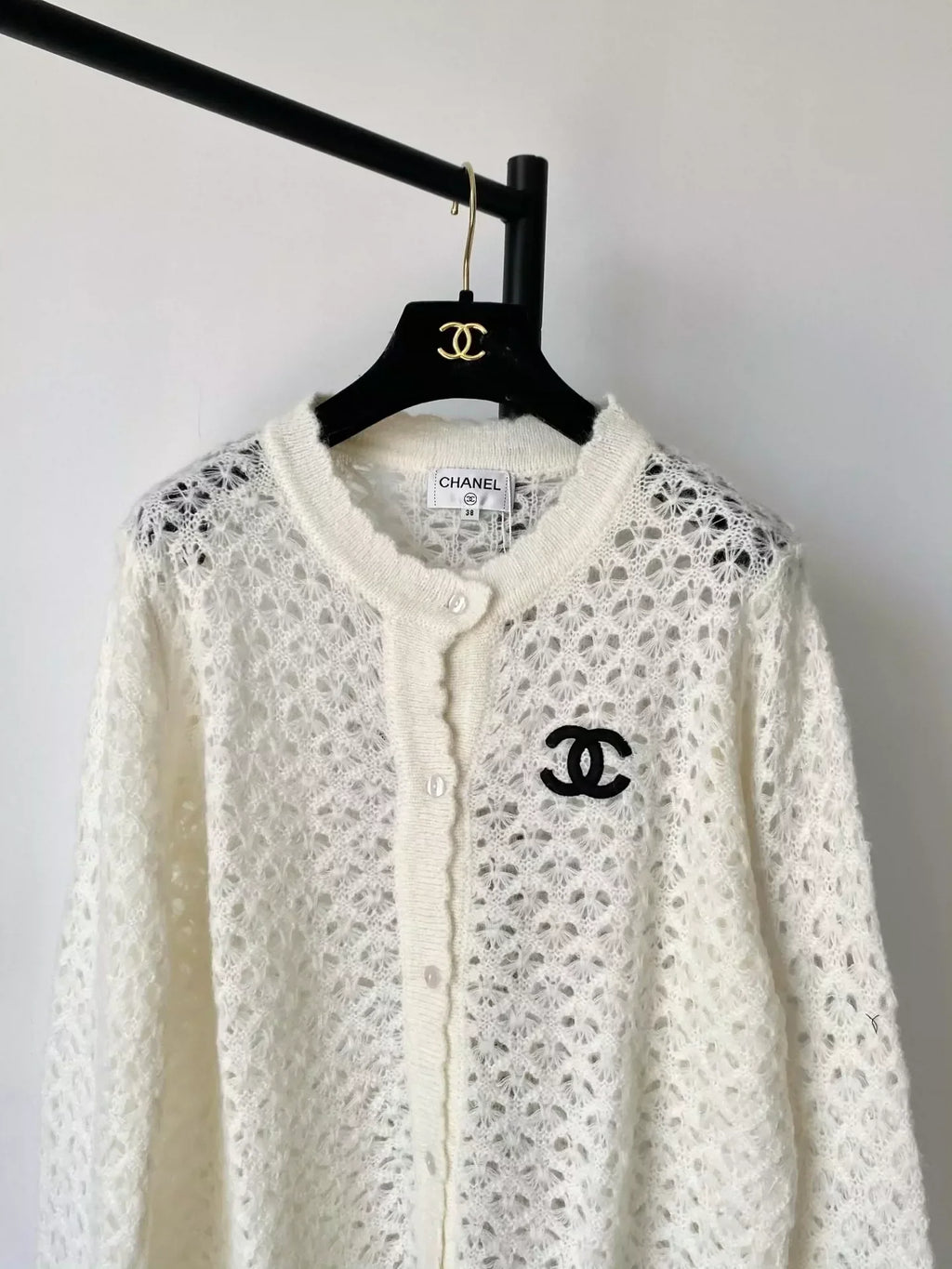 25fw Hollow knit cardigan