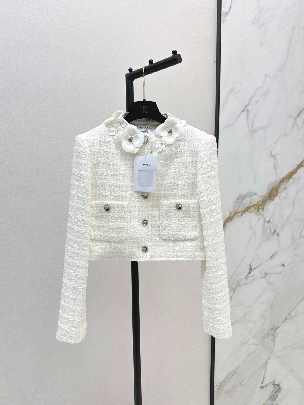 25fw 3D flower decoration short jacket