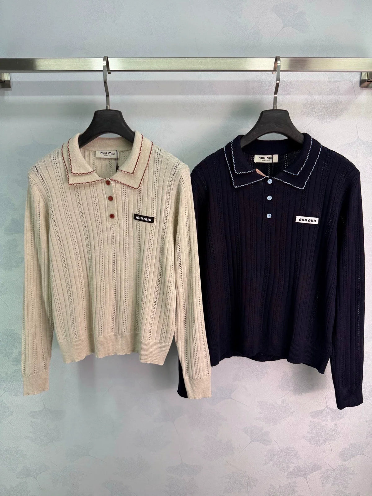 26 Early Autumn New Hollow Knit Polo Shirt