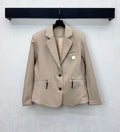 26 New Leather Buckle Pleated Blazer